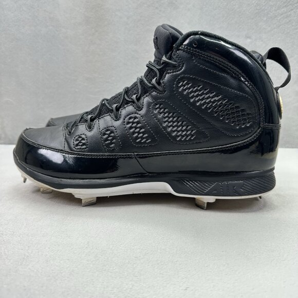 Mens 11.5 Nike Air Jordan 9 Retro RE2PECT Metal Baseball Cleats Black Jeter - Picture 3 of 8